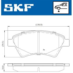 Brake Pad Set VKBP80163 SKF VKBP 80163 OE Ref 410601241R