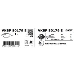 Brake Pad Set VKBP80179E SKF VKBP 80179 E OE Ref 3C0698151E SKF