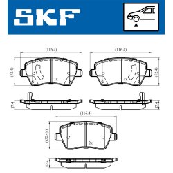 Brake Pad Set VKBP80182A SKF VKBP 80182 A OE Ref D10601HA0A