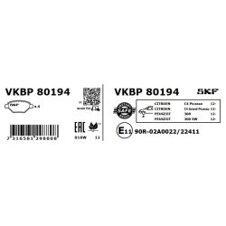 Brake Pad Set VKBP80194 SKF VKBP 80194 OE Ref 1609898580 SKF