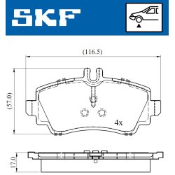 Brake Pad Set VKBP80220 SKF VKBP 80220 OE Ref 168400720