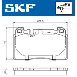 Brake Pad Set VKBP80225 SKF VKBP 80225 OE Ref 8R0698151AA
