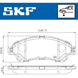 Brake Pad Set VKBP80239A SKF VKBP 80239 A OE Ref 55200D66Y0 SKF