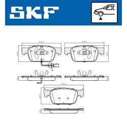 Brake Pad Set VKBP80250E SKF VKBP 80250 E OE Ref 8W0698151AA SKF
