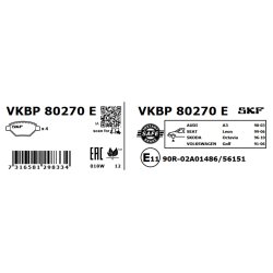 Brake Pad Set VKBP80270E SKF VKBP 80270 E OE Ref 1J0615105AE SKF