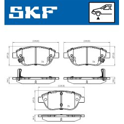 Brake Pad Set VKBP80280A SKF VKBP 80280 A OE Ref 68190118AB