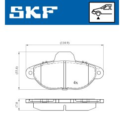Brake Pad Set VKBP80284E SKF VKBP 80284 E OE Ref 1736940 SKF