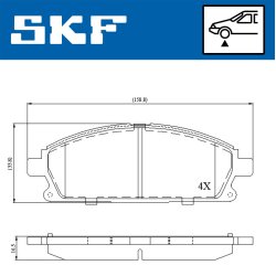 Brake Pad Set VKBP80296 SKF VKBP 80296 OE Ref 410601W385