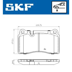 Brake Pad Set VKBP80312 SKF VKBP 80312 OE Ref 7L6698151E SKF
