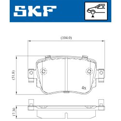 Brake Pad Set VKBP80324 SKF VKBP 80324 OE Ref AH422K021DA