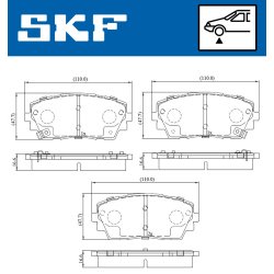 Brake Pad Set VKBP80332A SKF VKBP 80332 A OE Ref 581011YA00