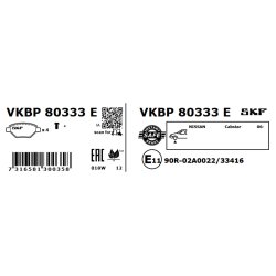 Brake Pad Set VKBP80333E SKF VKBP 80333 E OE Ref D10609X60B SKF