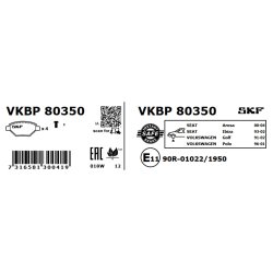 Brake Pad Set VKBP80350 SKF VKBP 80350 OE Ref 1HM698151 SKF