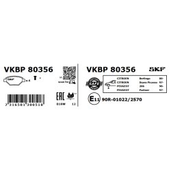 Brake Pad Set VKBP80356 SKF VKBP 80356 OE Ref 1617273180 SKF