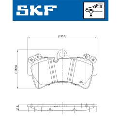 Brake Pad Set VKBP80370 SKF VKBP 80370 OE Ref 4L0698151A SKF