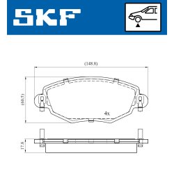 Brake Pad Set VKBP80390 SKF VKBP 80390 OE Ref 1121894