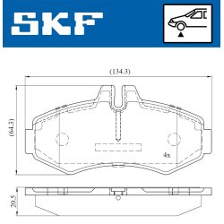 Brake Pad Set VKBP80412 SKF VKBP 80412 OE Ref 0004214110
