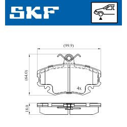 Brake Pad Set VKBP80413 SKF VKBP 80413 OE Ref 410609342R