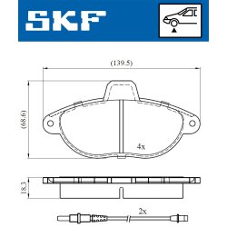 Brake Pad Set VKBP80423E SKF VKBP 80423 E OE Ref 1617250580 SKF