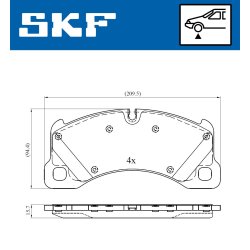 Brake Pad Set VKBP80461 SKF VKBP 80461 OE Ref 7L0698151K