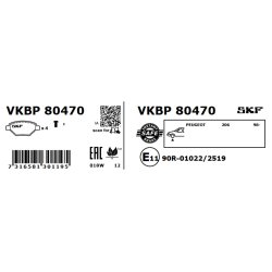 Brake Pad Set VKBP80470 SKF VKBP 80470 OE Ref 425191 SKF