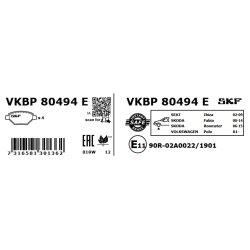 Brake Pad Set VKBP80494E SKF VKBP 80494 E OE Ref 6Q0698151C SKF
