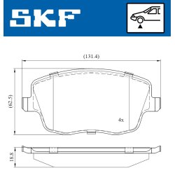 Brake Pad Set VKBP80517 SKF VKBP 80517 OE Ref 6Q0698151A