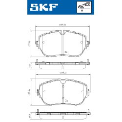 Brake Pad Set VKBP80520 SKF VKBP 80520 OE Ref 1612373080
