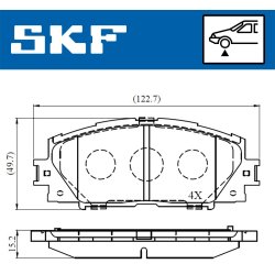 Brake Pad Set VKBP80529 SKF VKBP 80529 OE Ref 044650W140