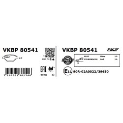 Brake Pad Set VKBP80541 SKF VKBP 80541 OE Ref 2Q0698151B SKF