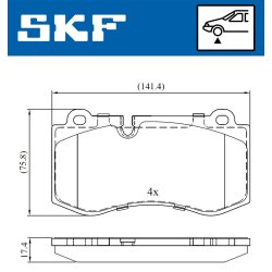 Brake Pad Set VKBP80549 SKF VKBP 80549 OE Ref 0044206220
