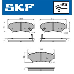 Brake Pad Set VKBP80572A SKF VKBP 80572 A OE Ref 5520056830