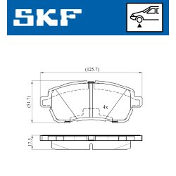 Brake Pad Set VKBP80574 SKF VKBP 80574 OE Ref 1894272
