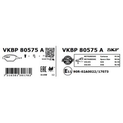Brake Pad Set VKBP80575A SKF VKBP 80575 A OE Ref DBP511117 SKF