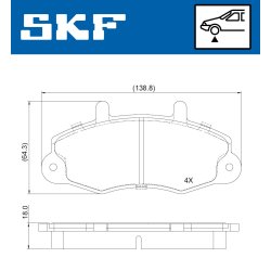 Brake Pad Set VKBP80663 SKF VKBP 80663 OE Ref 1134158
