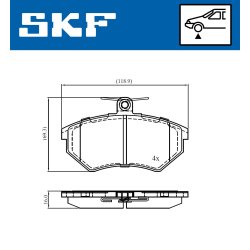 Brake Pad Set VKBP80668 SKF VKBP 80668 OE Ref 357698151A