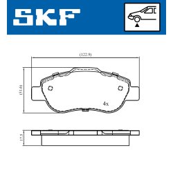 Brake Pad Set VKBP80677 SKF VKBP 80677 OE Ref 71770008 SKF