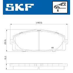 Brake Pad Set VKBP80688 SKF VKBP 80688 OE Ref 0446526420