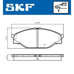 Brake Pad Set VKBP80716 SKF VKBP 80716 OE Ref 0446523040
