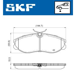Brake Pad Set VKBP80717 SKF VKBP 80717 OE Ref 1203933