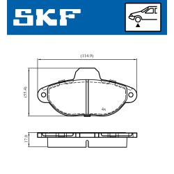 Brake Pad Set VKBP80720 SKF VKBP 80720 OE Ref 46565733