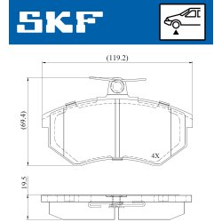 Brake Pad Set VKBP80722 SKF VKBP 80722 OE Ref 357698151