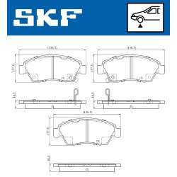 Brake Pad Set VKBP80886A SKF VKBP 80886 A OE Ref 06450S5AE50
