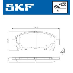 Brake Pad Set VKBP80891A SKF VKBP 80891 A OE Ref 0446512160