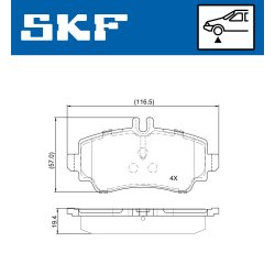 Brake Pad Set VKBP80955 SKF VKBP 80955 OE Ref 4144200220