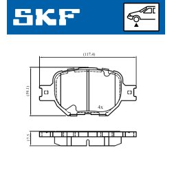 Brake Pad Set VKBP81024 SKF VKBP 81024 OE Ref 0446502380 SKF