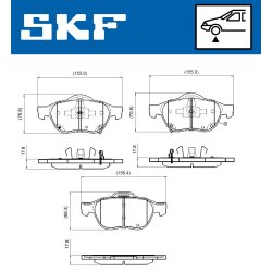 Brake Pad Set VKBP81086A SKF VKBP 81086 A OE Ref 0446505050