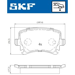 Brake Pad Set VKBP90014 SKF VKBP 90014 OE Ref 1K0698451