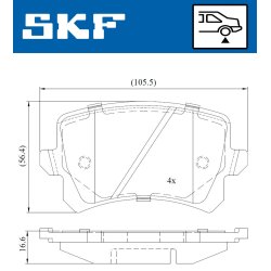 Brake Pad Set VKBP90023 SKF VKBP 90023 OE Ref 1K0698451L