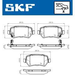 Brake Pad Set VKBP90032A SKF VKBP 90032 A OE Ref 1605086